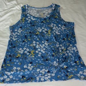 LOFT Blue Floral Tank Top